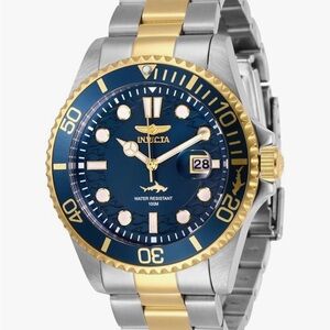 Invicta Gold and Blue Stainless Steel Watch
